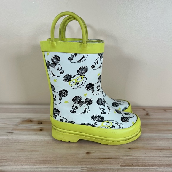Disney Other - Disney Mickey Mouse yellow rainboots size 8 kids